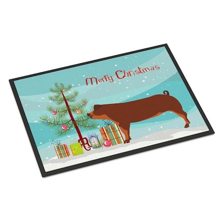 Carolines Treasures Duroc Pig Christmas Indoor or Outdoor Mat, 24 x 36 in. BB9309JMAT